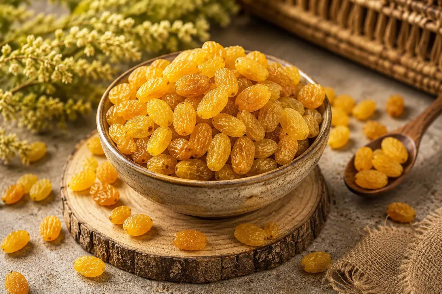 Dried Yellow Raisins view 2